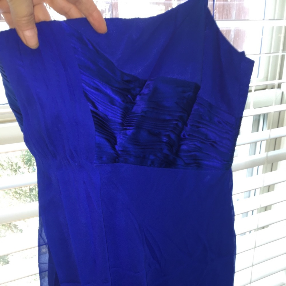 Short blue silk dress. Never worn